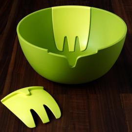 带拌叉的沙拉碗