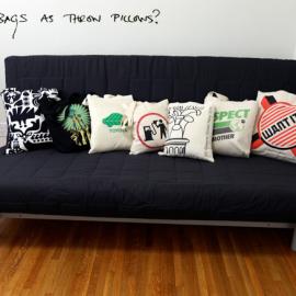 旧物利用,从购物袋到靠枕的新转变