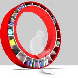 创意转轮书架沙发