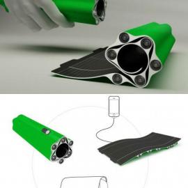 多功能太阳能卷轴手电筒