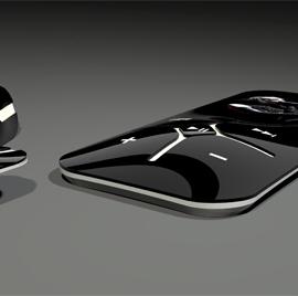 带无线耳机的概念Digit MP3 Player