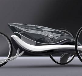 带滑翔伞的三轮车