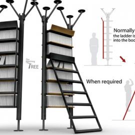 Kuan-Sheng Wu为图书馆设计的无痕书架