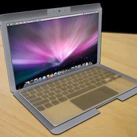 苹果笔记本概念与透明的多媒体触摸显示器设计