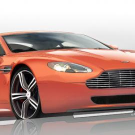 橘红色的敞篷轿跑车Aston Martin N400 Roadster