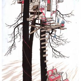 俄勒冈州画家Adam Haynes场景插画