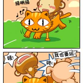 可爱悠嘻猴四格短篇漫画（三）