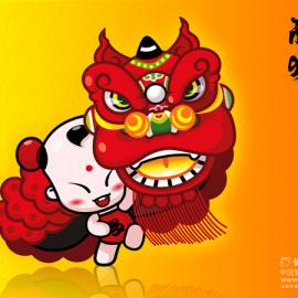 招财童子系列之国粹醒狮