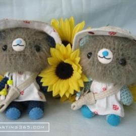 好可爱!韩国毛编的小熊玩偶