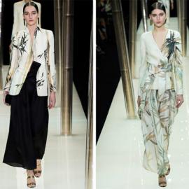 东方气韵的水墨竹林，Armani Privé 2015 春夏高定女装发布