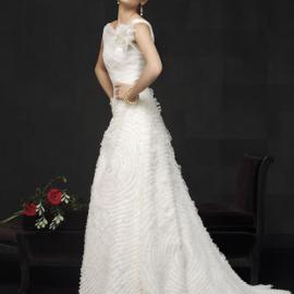 model novias婚纱 小女人的褶皱荷叶边