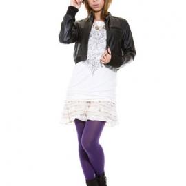 机车夹克长短搭 穿出冬季“小腰精”